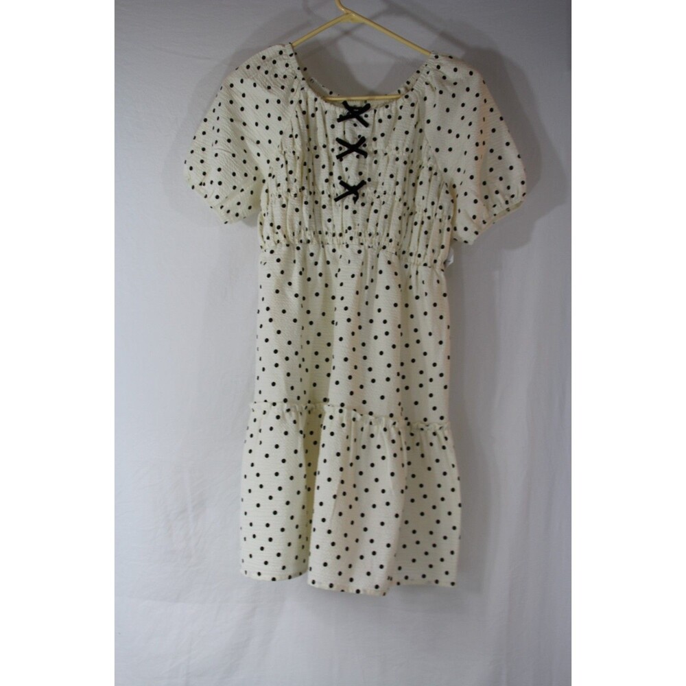 Zac Posen Girls Kids' Polka Dot Chiffon Dress XL 14-16 Long Sleeve Tiered Formal